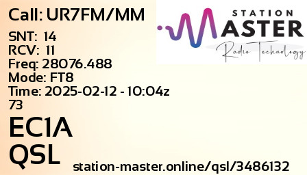 QSL Card for EC1A QSO with UR7FM/MM