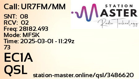 QSL Card for EC1A QSO with UR7FM/MM
