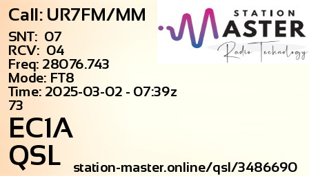QSL Card for EC1A QSO with UR7FM/MM