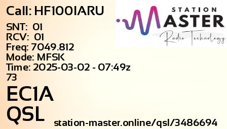 QSL Card for EC1A QSO with HF100IARU