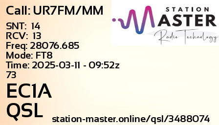 QSL Card for EC1A QSO with UR7FM/MM