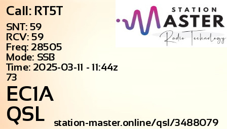 QSL Card for EC1A QSO with RT5T
