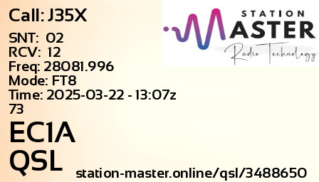 QSL Card for EC1A QSO with J35X
