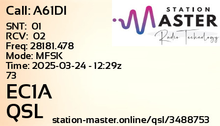 QSL Card for EC1A QSO with A61DI