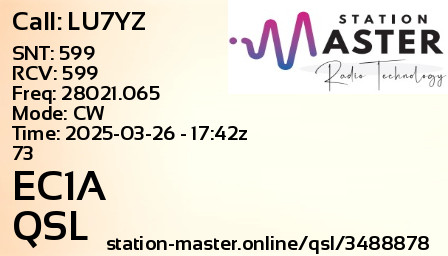 QSL Card for EC1A QSO with LU7YZ