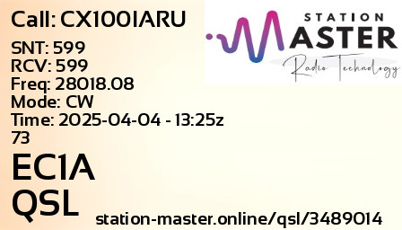 QSL Card for EC1A QSO with CX100IARU