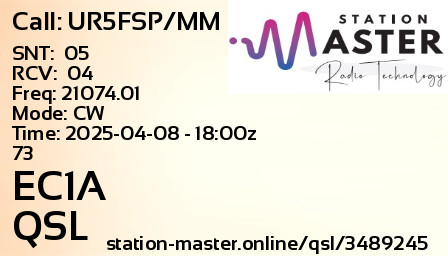 QSL Card for EC1A QSO with UR5FSP/MM