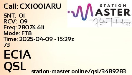 QSL Card for EC1A QSO with CX100IARU