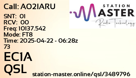 QSL Card for EC1A QSO with AO2IARU