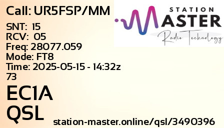 QSL Card for EC1A QSO with UR5FSP/MM