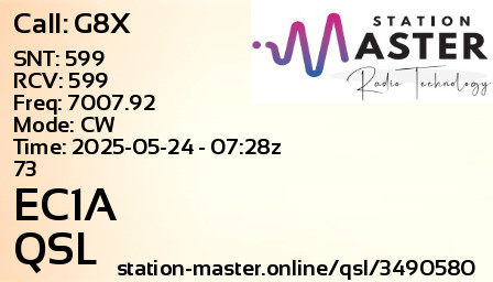 QSL Card for EC1A QSO with G8X
