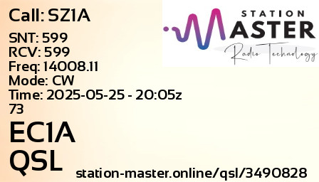 QSL Card for EC1A QSO with SZ1A