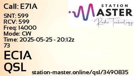 QSL Card for EC1A QSO with E71A