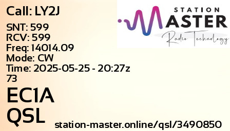 QSL Card for EC1A QSO with LY2J