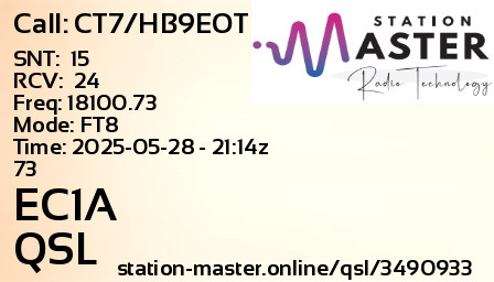 QSL Card for EC1A QSO with CT7/HB9EOT