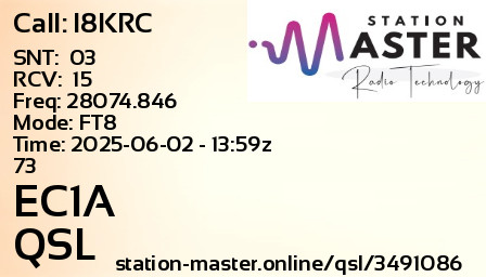 QSL Card for EC1A QSO with I8KRC