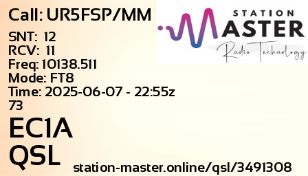 QSL Card for EC1A QSO with UR5FSP/MM