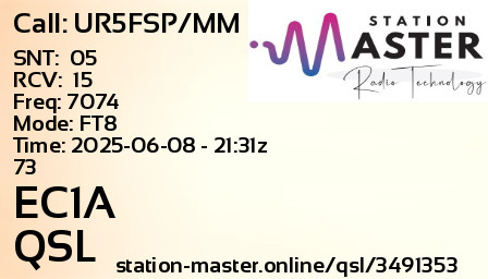 QSL Card for EC1A QSO with UR5FSP/MM