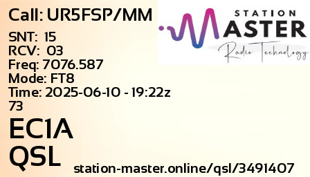 QSL Card for EC1A QSO with UR5FSP/MM