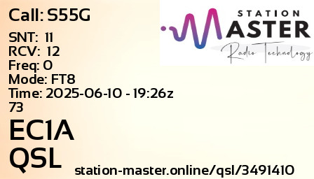 QSL Card for EC1A QSO with S55G
