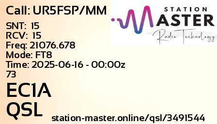 QSL Card for EC1A QSO with UR5FSP/MM
