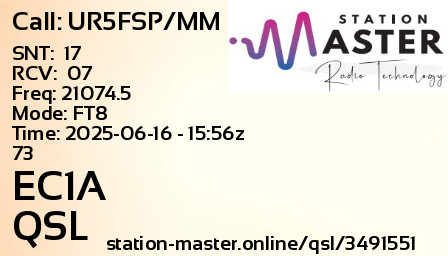QSL Card for EC1A QSO with UR5FSP/MM