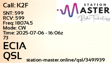 QSL Card for EC1A QSO with K2F