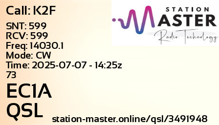 QSL Card for EC1A QSO with K2F