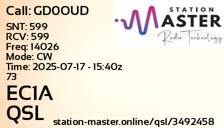 QSL Card for EC1A QSO with GD0OUD