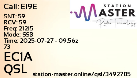 QSL Card for EC1A QSO with EI9E