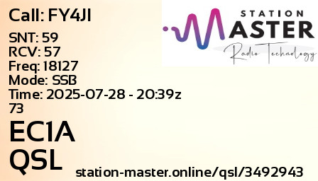 QSL Card for EC1A QSO with FY4JI