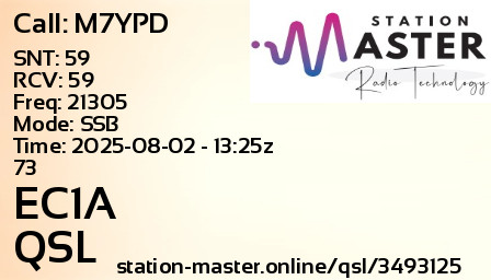 QSL Card for EC1A QSO with M7YPD