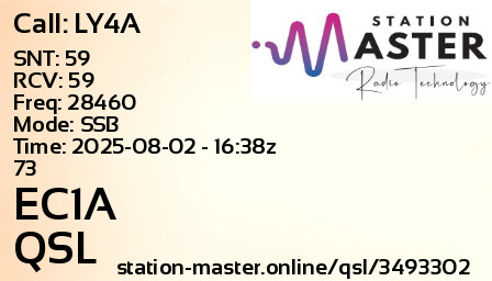QSL Card for EC1A QSO with LY4A