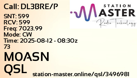 QSL Card for M0ASN QSO with DL3BRE/P