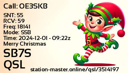 QSL Card for SB7S QSO with OE3SKB