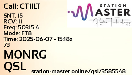 QSL Card for M0NRG QSO with CT1ILT
