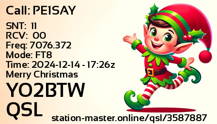 QSL Card for YO2BTW QSO with PE1SAY