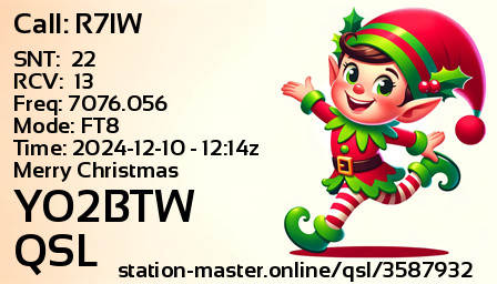 QSL Card for YO2BTW QSO with R7IW