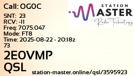 QSL Card for 2E0VMP QSO with OG0C
