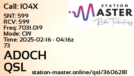 QSL Card for AD0CH QSO with IO4X