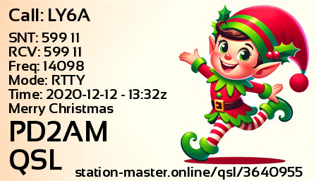 QSL Card for PD2AM QSO with LY6A