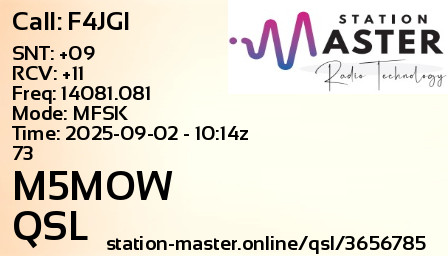 QSL Card for M5MOW QSO with F4JGI