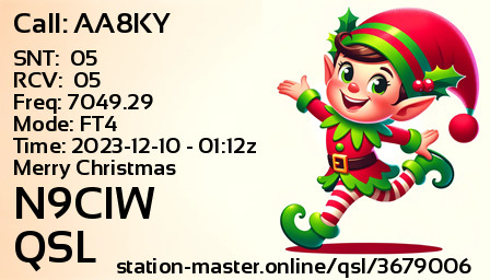 QSL Card for N9CIW QSO with AA8KY