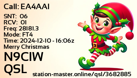 QSL Card for N9CIW QSO with EA4AAI