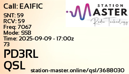 QSL Card for PD3RL QSO with EA1FIC