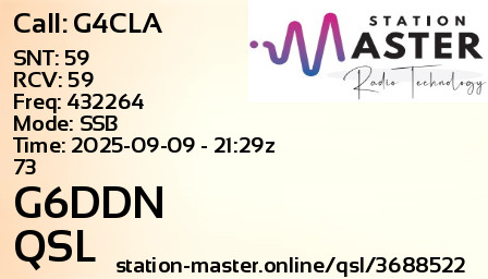 QSL Card for G6DDN QSO with G4CLA