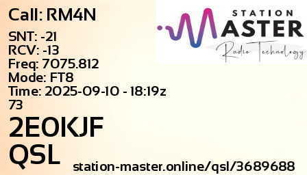 QSL Card for 2E0KJF QSO with RM4N