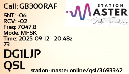 QSL Card for DG1LJP QSO with GB300RAF