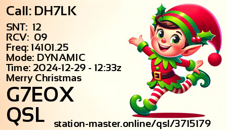 QSL Card for G7EOX QSO with DH7LK