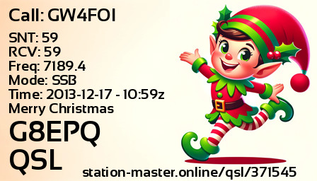 QSL Card for G8EPQ QSO with GW4FOI